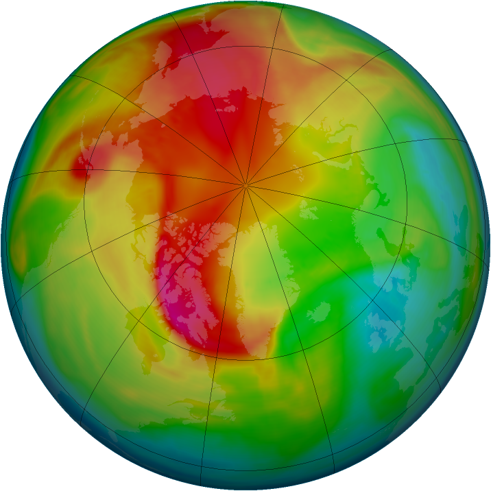 Arctic ozone map for 23 February 2008